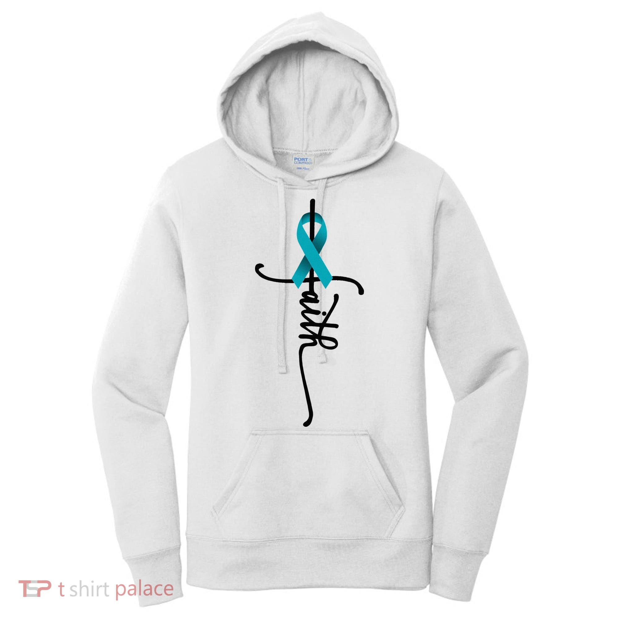 Ovarian Cancer Faith Ovarian Cancer Awareness Support Women's Hoodie