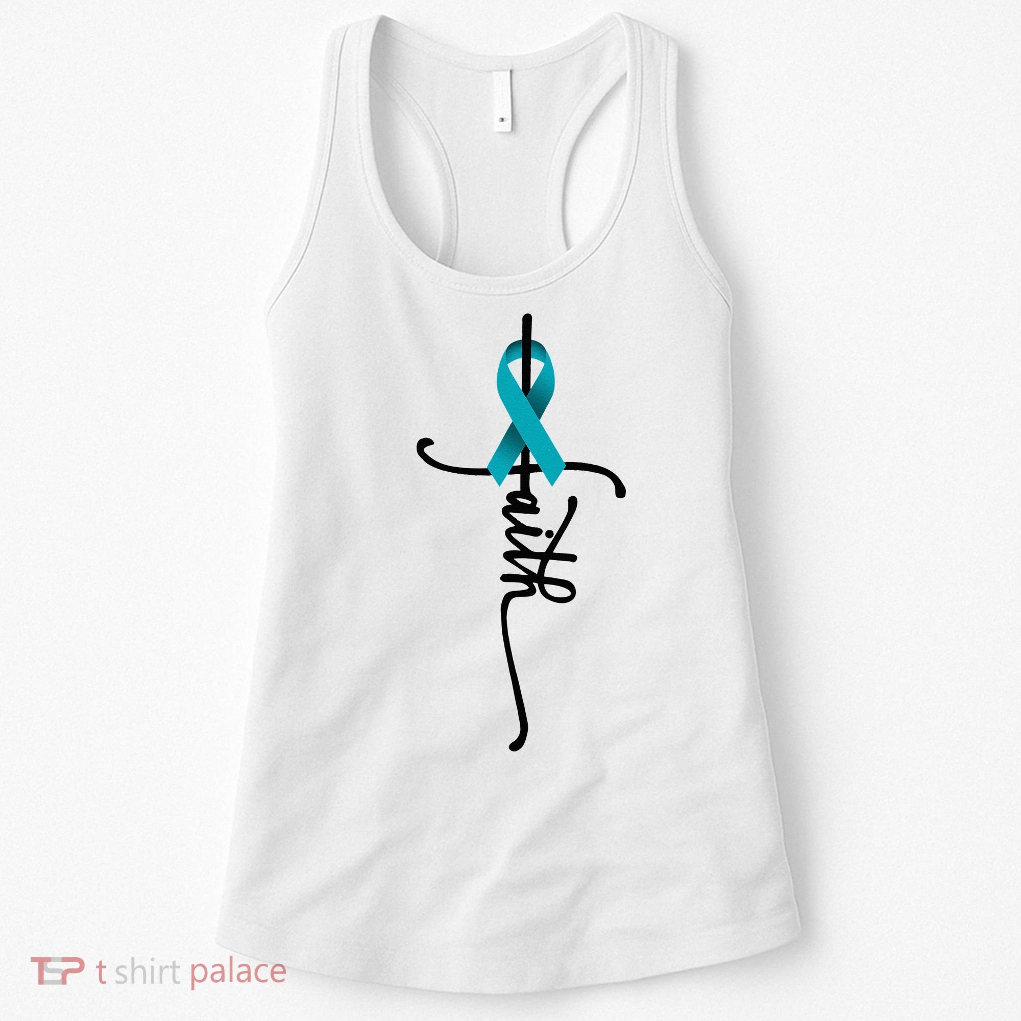 Ovarian Cancer Faith Ovarian Cancer Awareness Support Women's Tank Top