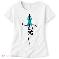 Ovarian Cancer Faith Ovarian Cancer Awareness Support Women's T-Shirt thumb 0