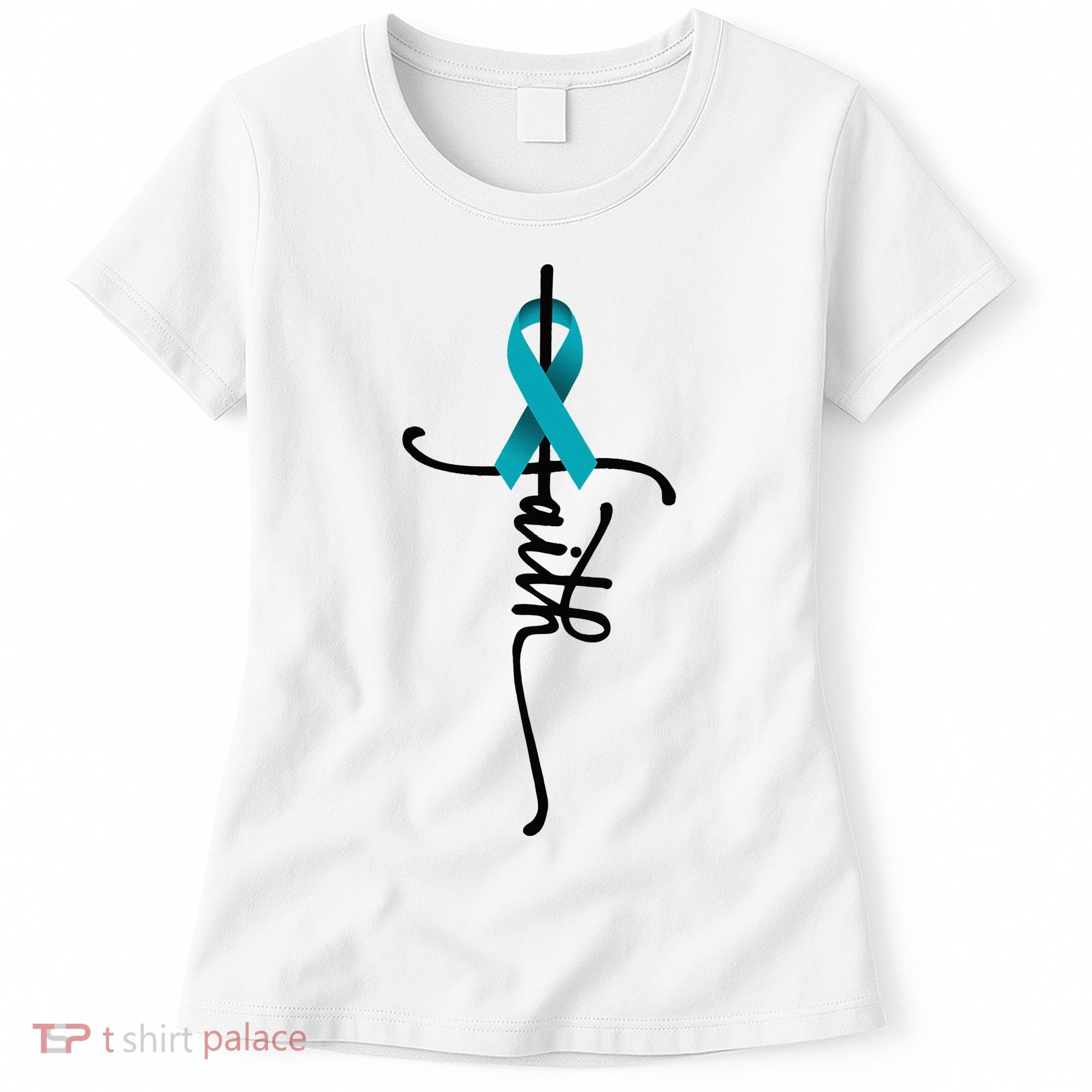 Ovarian Cancer Faith Ovarian Cancer Awareness Support Women's T-Shirt