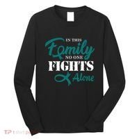 Ovarian Cancer Fight Cancer Ribbon Long Sleeve Shirt thumb 0