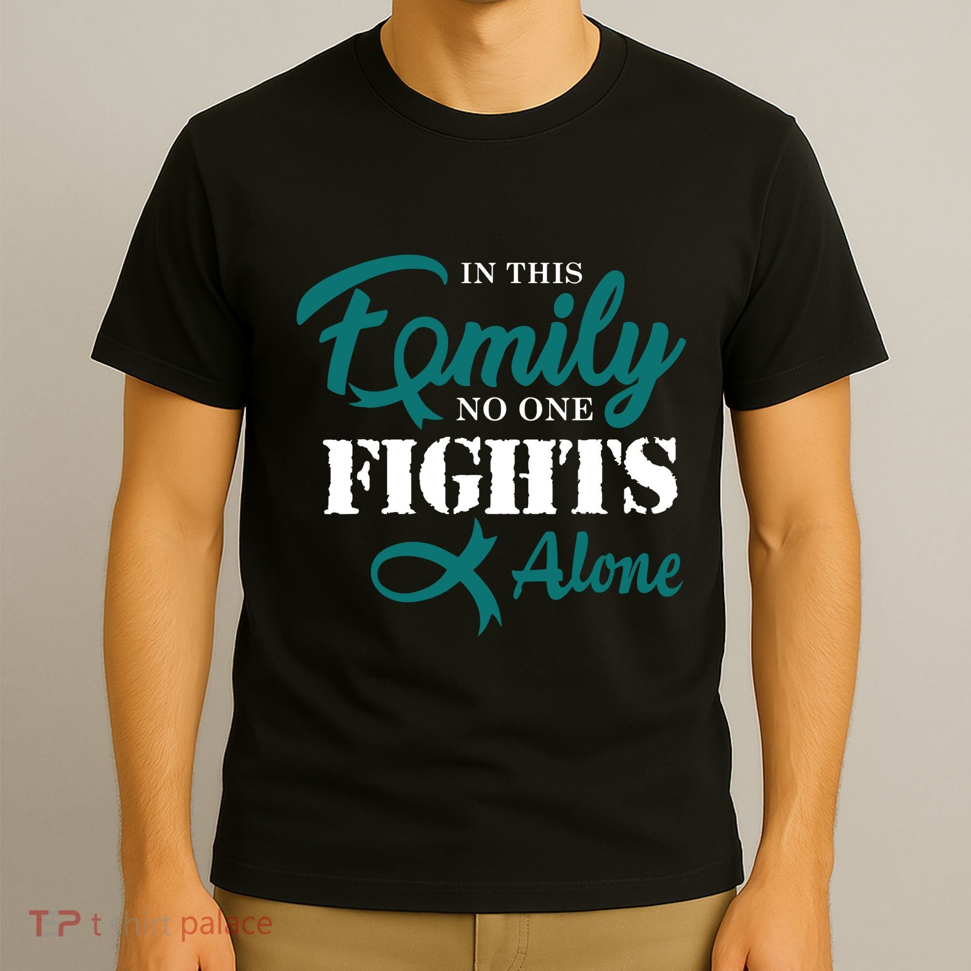Ovarian Cancer Fight Cancer Ribbon T-Shirt
