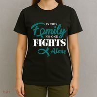 Ovarian Cancer Fight Cancer Ribbon T-Shirt thumb 4