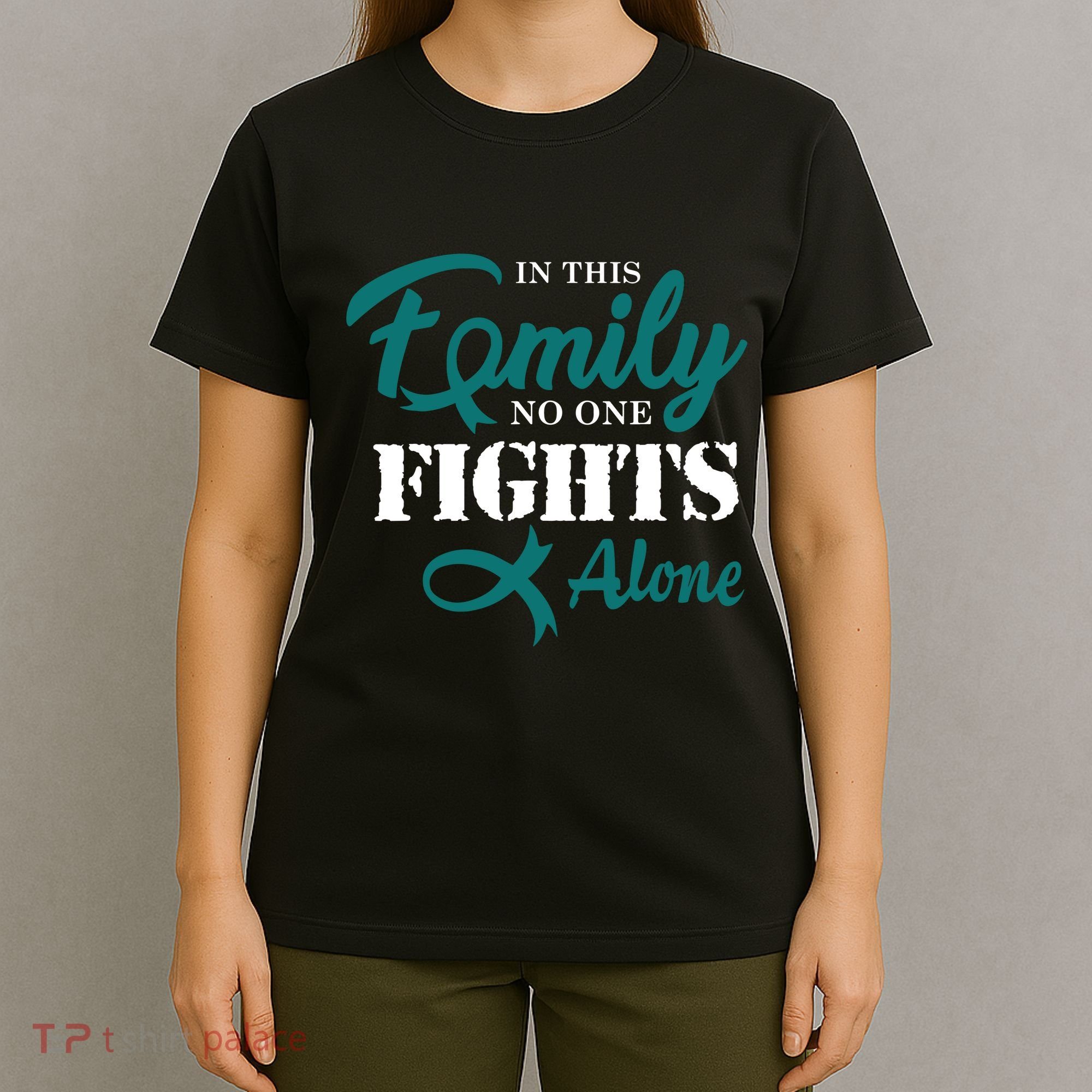 Ovarian Cancer Fight Cancer Ribbon T-Shirt