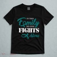 Ovarian Cancer Fight Cancer Ribbon T-Shirt thumb 5