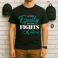 Ovarian Cancer Fight Cancer Ribbon T-Shirt thumb 6