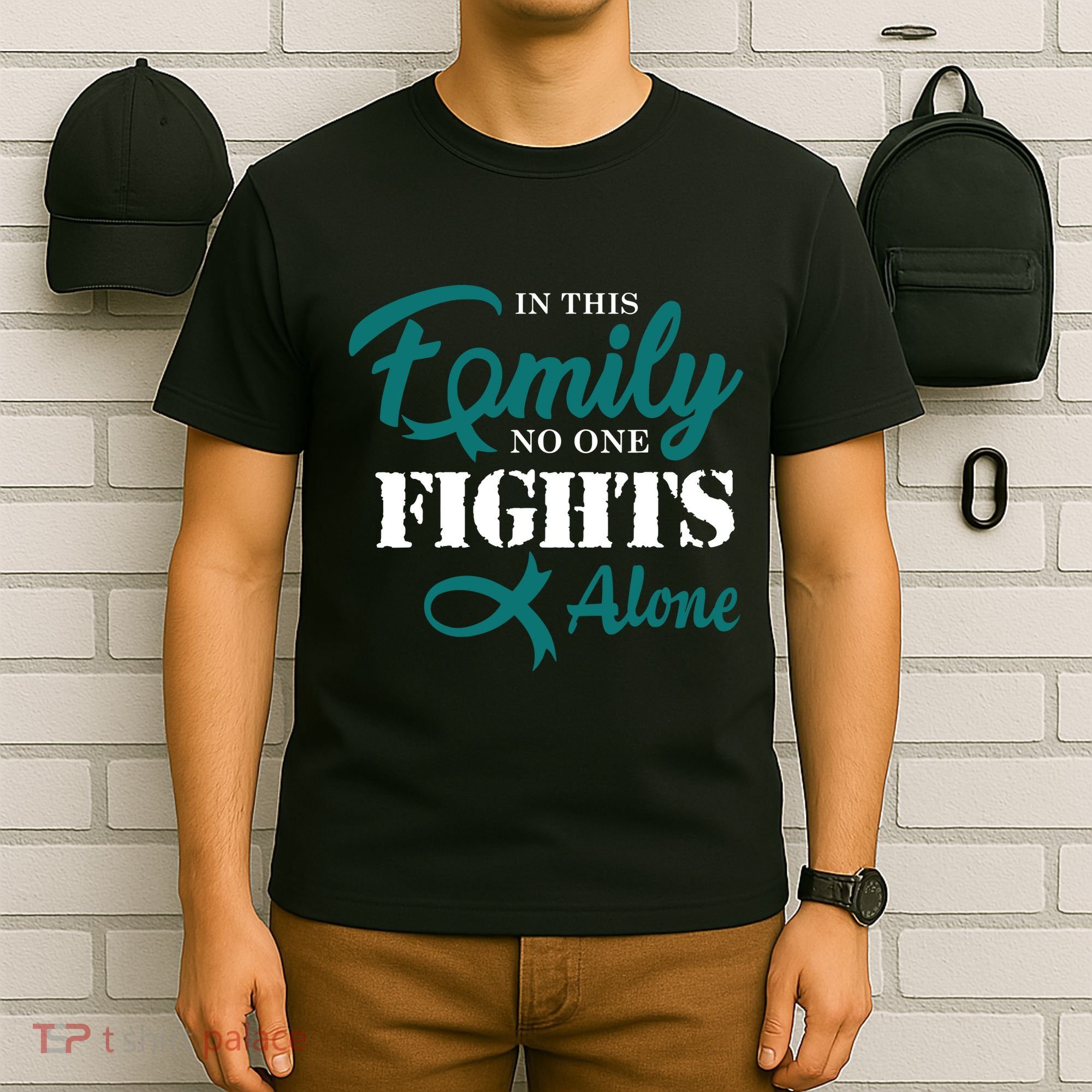 Ovarian Cancer Fight Cancer Ribbon T-Shirt