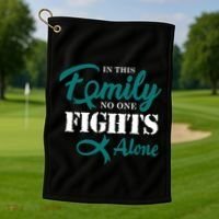 Ovarian Cancer Fight Cancer Ribbon Golf Towel thumb 1