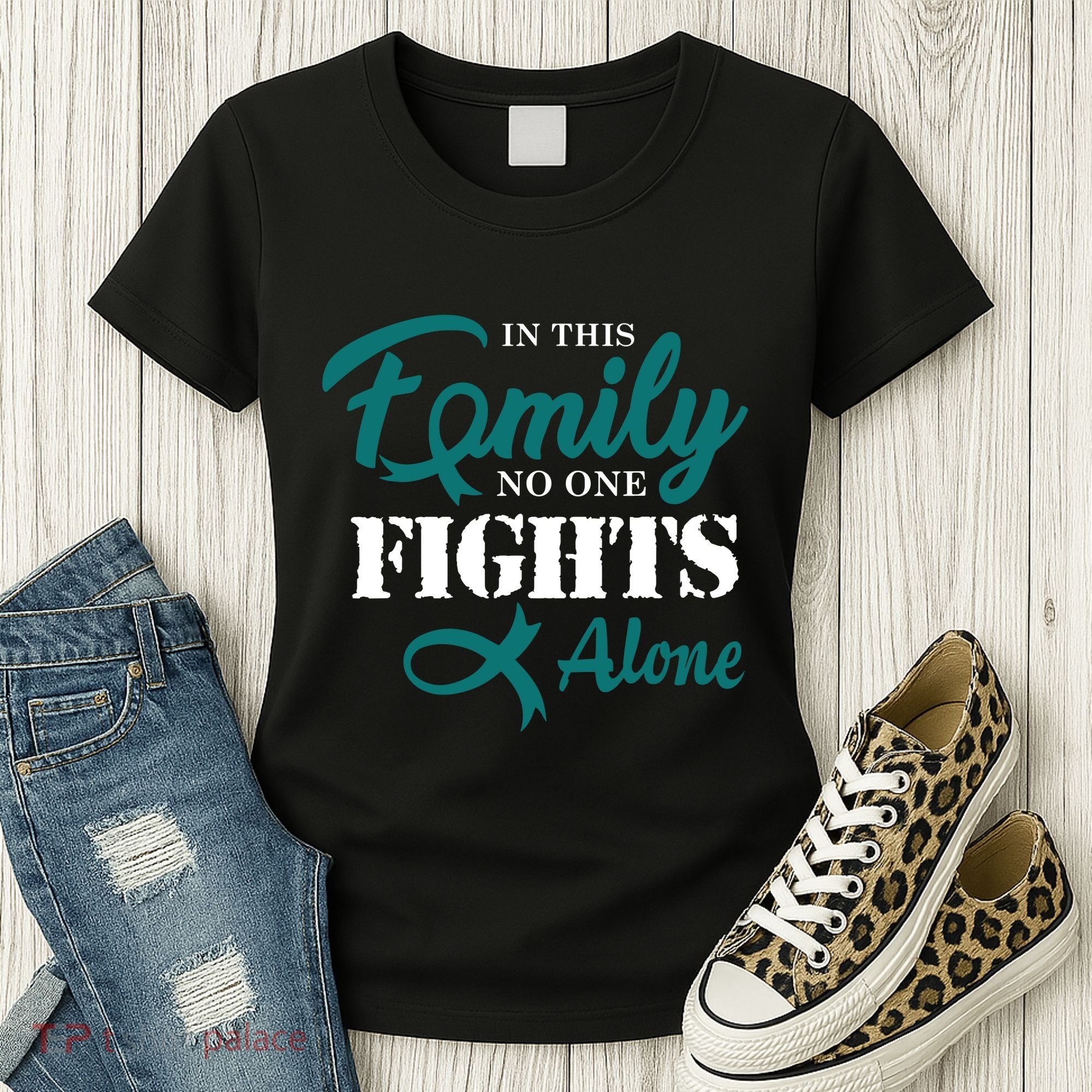 Ovarian Cancer Fight Cancer Ribbon Women's T-Shirt