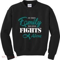 Ovarian Cancer Fight Cancer Ribbon Kids Sweatshirt thumb 0