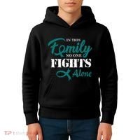 Ovarian Cancer Fight Cancer Ribbon Kids Hoodie thumb 4