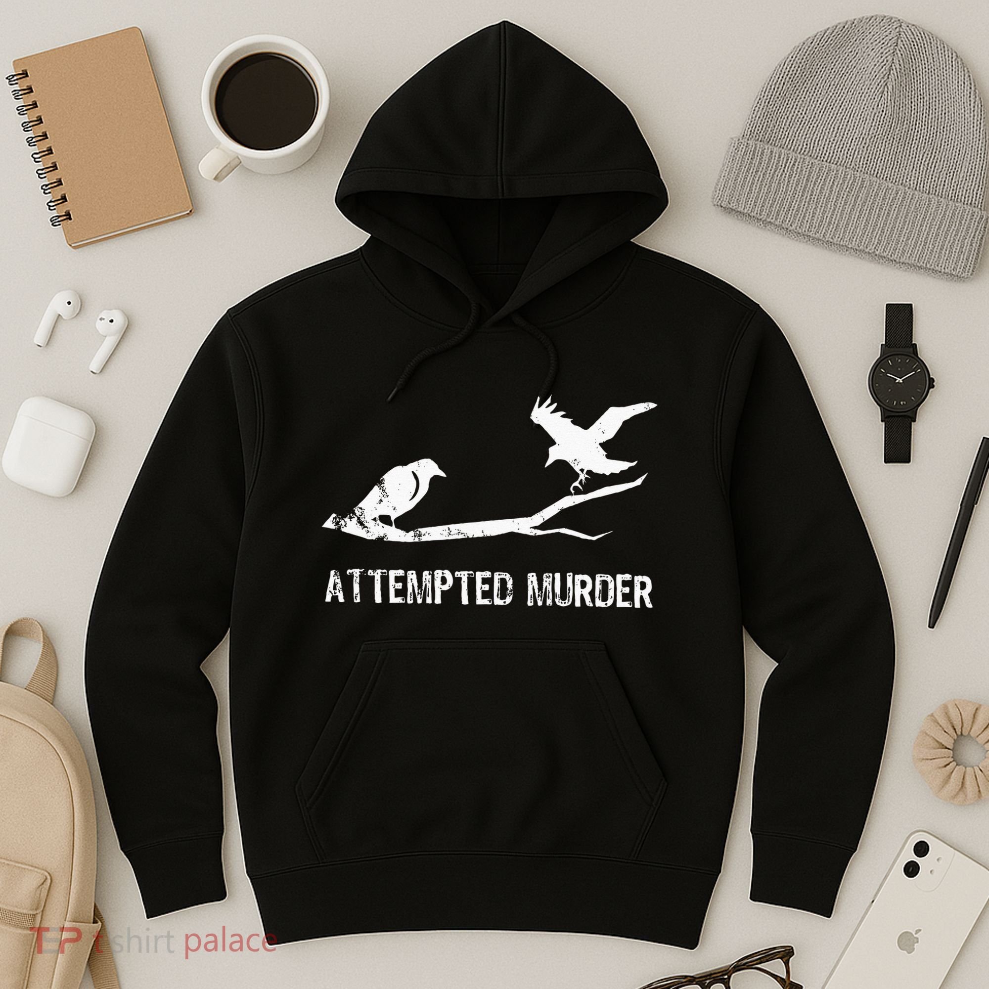 Ornithology Crows Grunge literary readers Hoodie