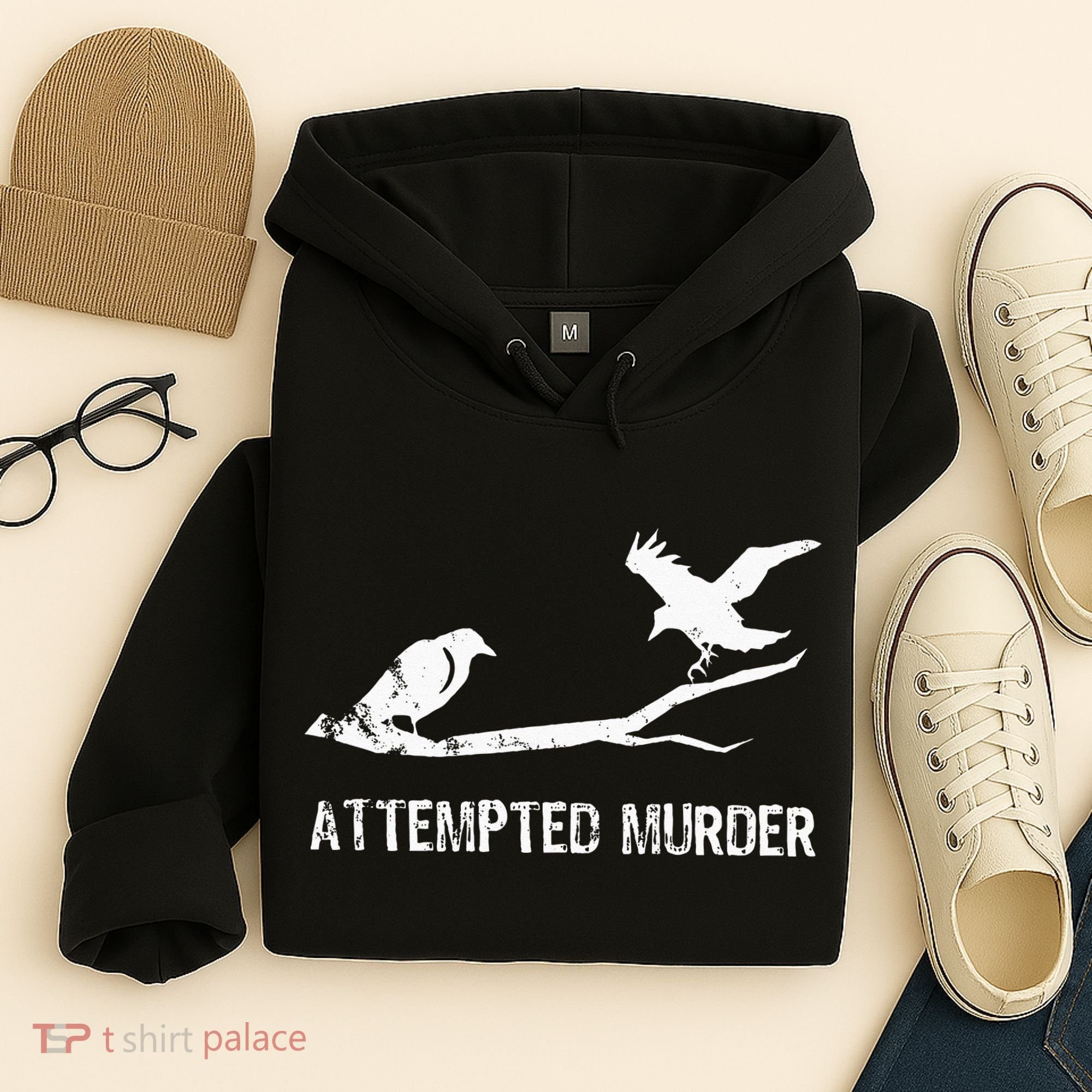 Ornithology Crows Grunge literary readers Hoodie