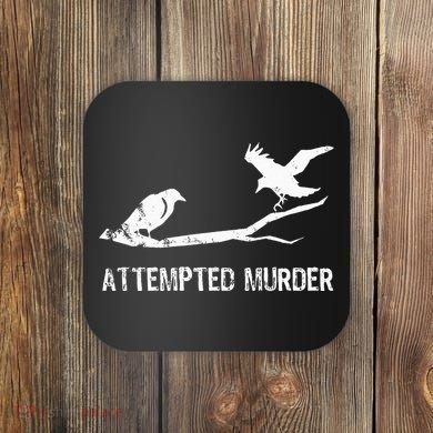 Ornithology Crows Grunge literary readers Coaster