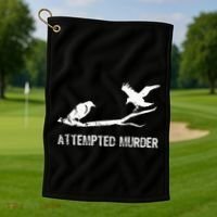 Ornithology Crows Grunge literary readers Golf Towel thumb 1