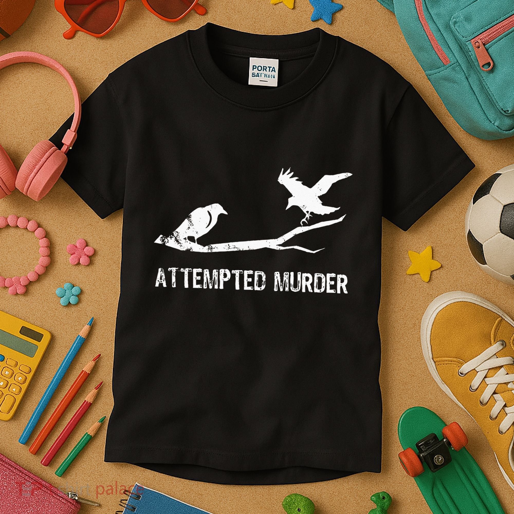 Ornithology Crows Grunge literary readers Kids T-Shirt