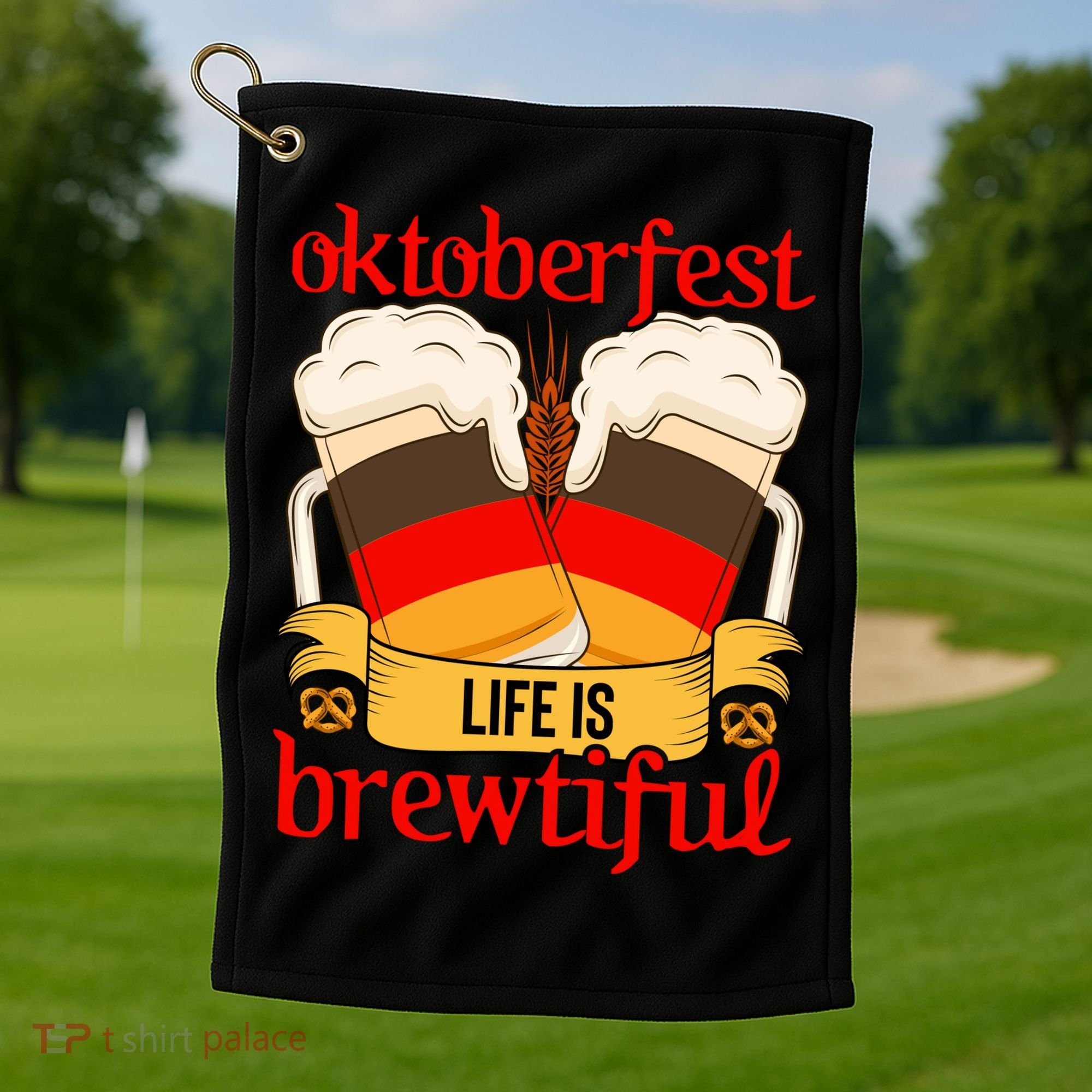 Oktoberfest Celebration Graphic Golf Towel