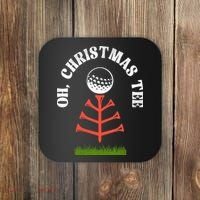 Oh Christmas Tee Golf Tree Funny  Coaster thumb 0