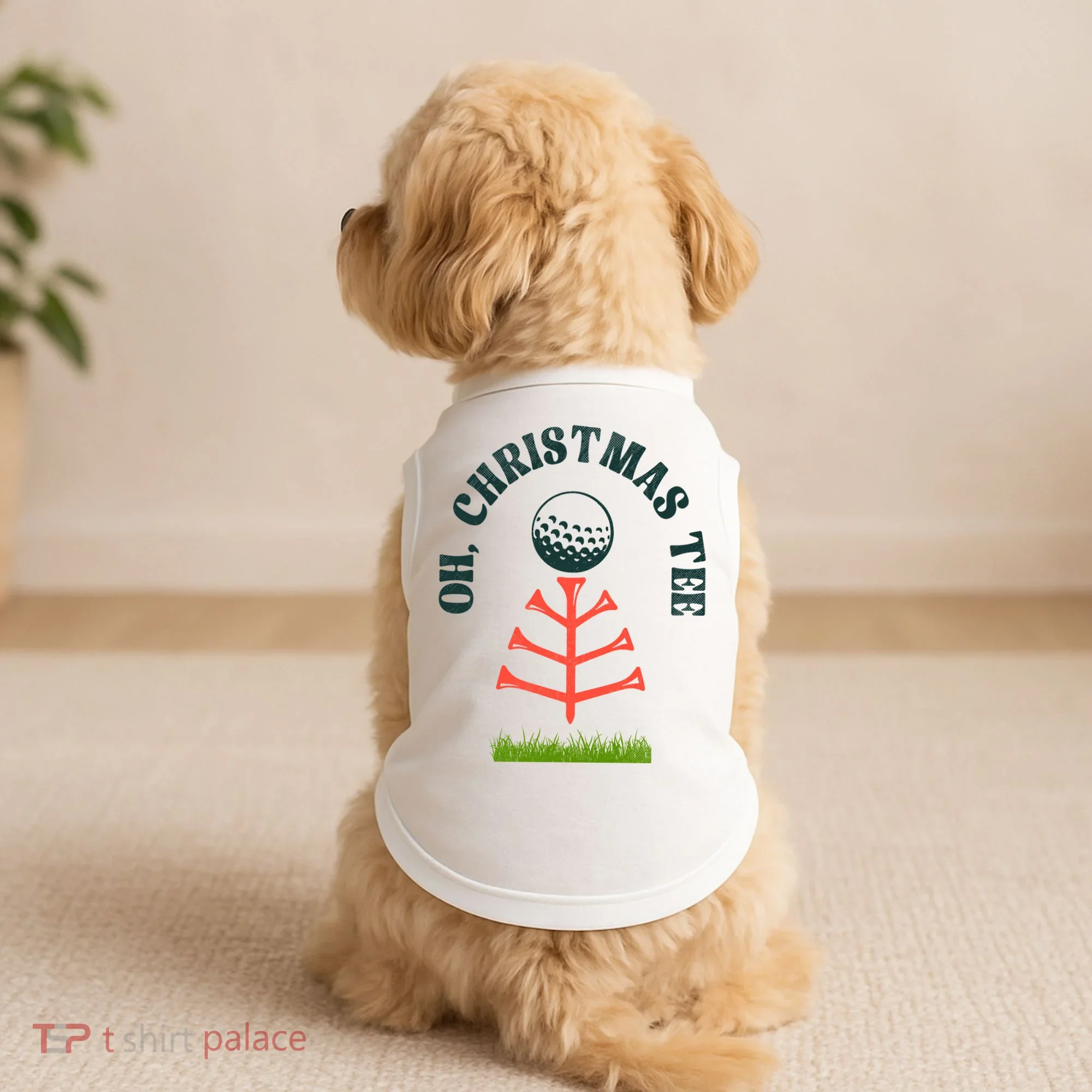 Oh Christmas Tee Golf Tree Funny  Doggie Tank