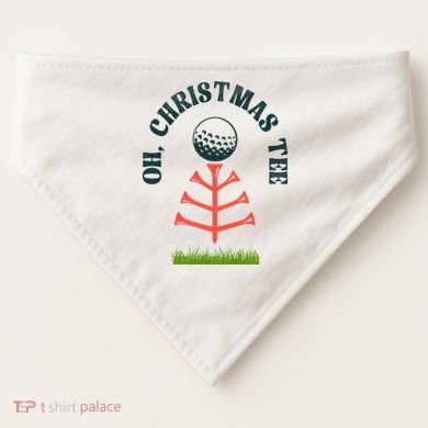 Oh Christmas Tee Golf Tree Funny  USA-Made Doggie Bandana