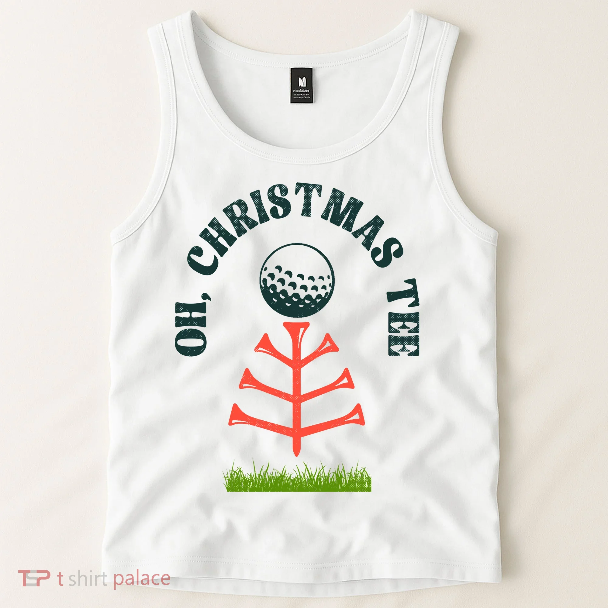 Oh Christmas Tee Golf Tree Funny  Tank Top