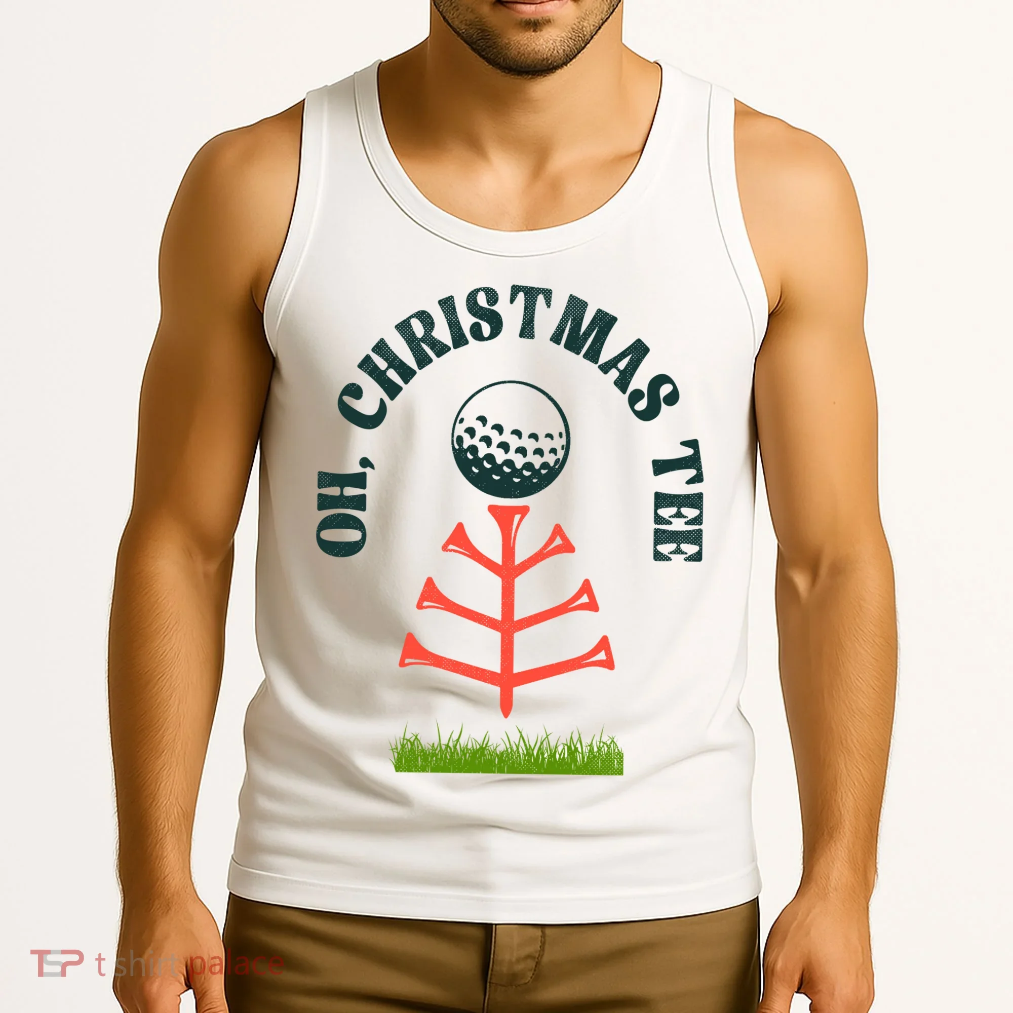 Oh Christmas Tee Golf Tree Funny  Tank Top