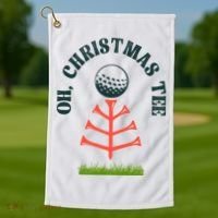 Oh Christmas Tee Golf Tree Funny  Golf Towel thumb 1