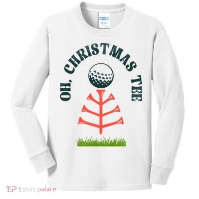 Oh Christmas Tee Golf Tree Funny  Kids Long Sleeve Shirt
