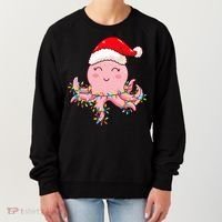 Octopus Christmas Hat Festive Holiday Gift for Octopus Lovers Women's Sweatshirt thumb 0