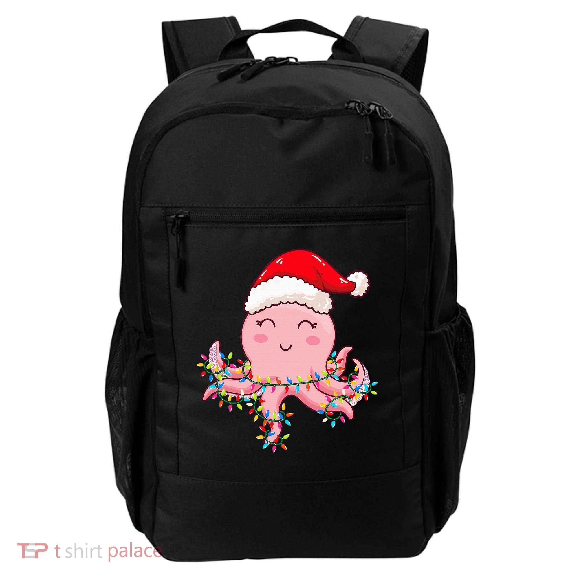 Octopus Christmas Hat Festive Holiday Gift for Octopus Lovers Backpack