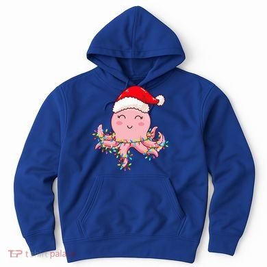 Octopus Christmas Hat Festive Holiday Gift for Octopus Lovers Hoodie