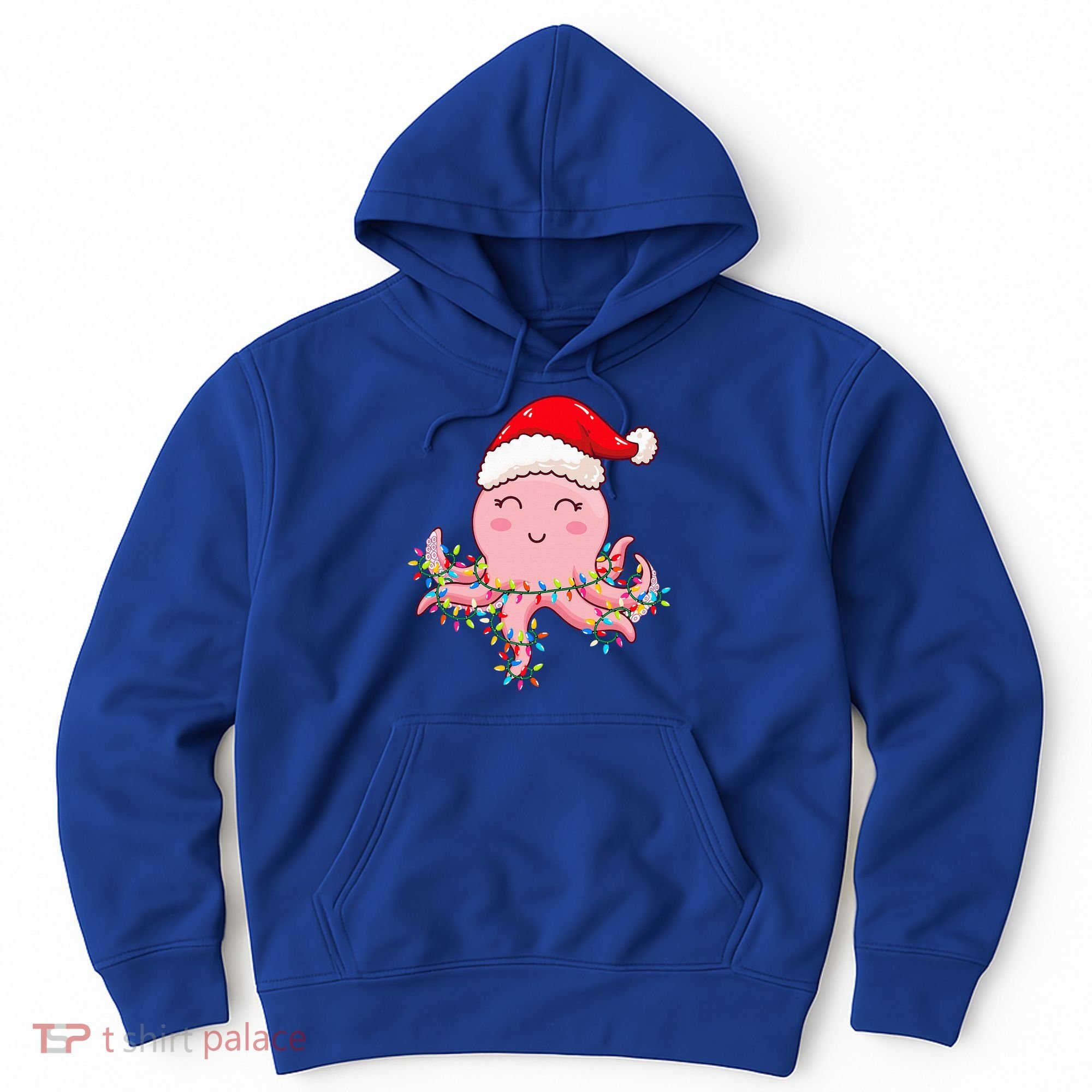 Octopus Christmas Hat Festive Holiday Gift for Octopus Lovers Hoodie