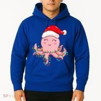 Octopus Christmas Hat Festive Holiday Gift for Octopus Lovers Hoodie thumb 2