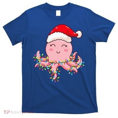 Octopus Christmas Hat Festive Holiday Gift for Octopus Lovers T-Shirt