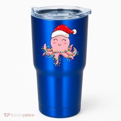 Octopus Christmas Hat Festive Holiday Gift for Octopus Lovers Tumbler