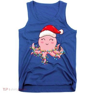 Octopus Christmas Hat Festive Holiday Gift for Octopus Lovers Tank Top