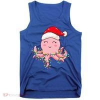 Octopus Christmas Hat Festive Holiday Gift for Octopus Lovers Tank Top thumb 0