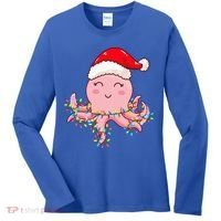 Octopus Christmas Hat Festive Holiday Gift for Octopus Lovers Women's Long Sleeve Shirt thumb 0