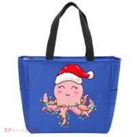 Octopus Christmas Hat Festive Holiday Gift for Octopus Lovers Tote Bag thumb 0