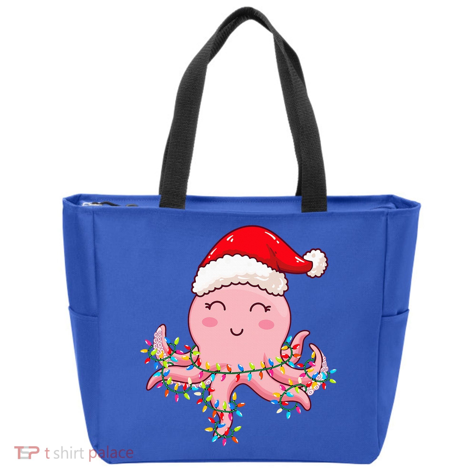 Octopus Christmas Hat Festive Holiday Gift for Octopus Lovers Tote Bag