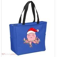 Octopus Christmas Hat Festive Holiday Gift for Octopus Lovers Tote Bag thumb 2