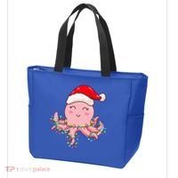 Octopus Christmas Hat Festive Holiday Gift for Octopus Lovers Tote Bag thumb 3