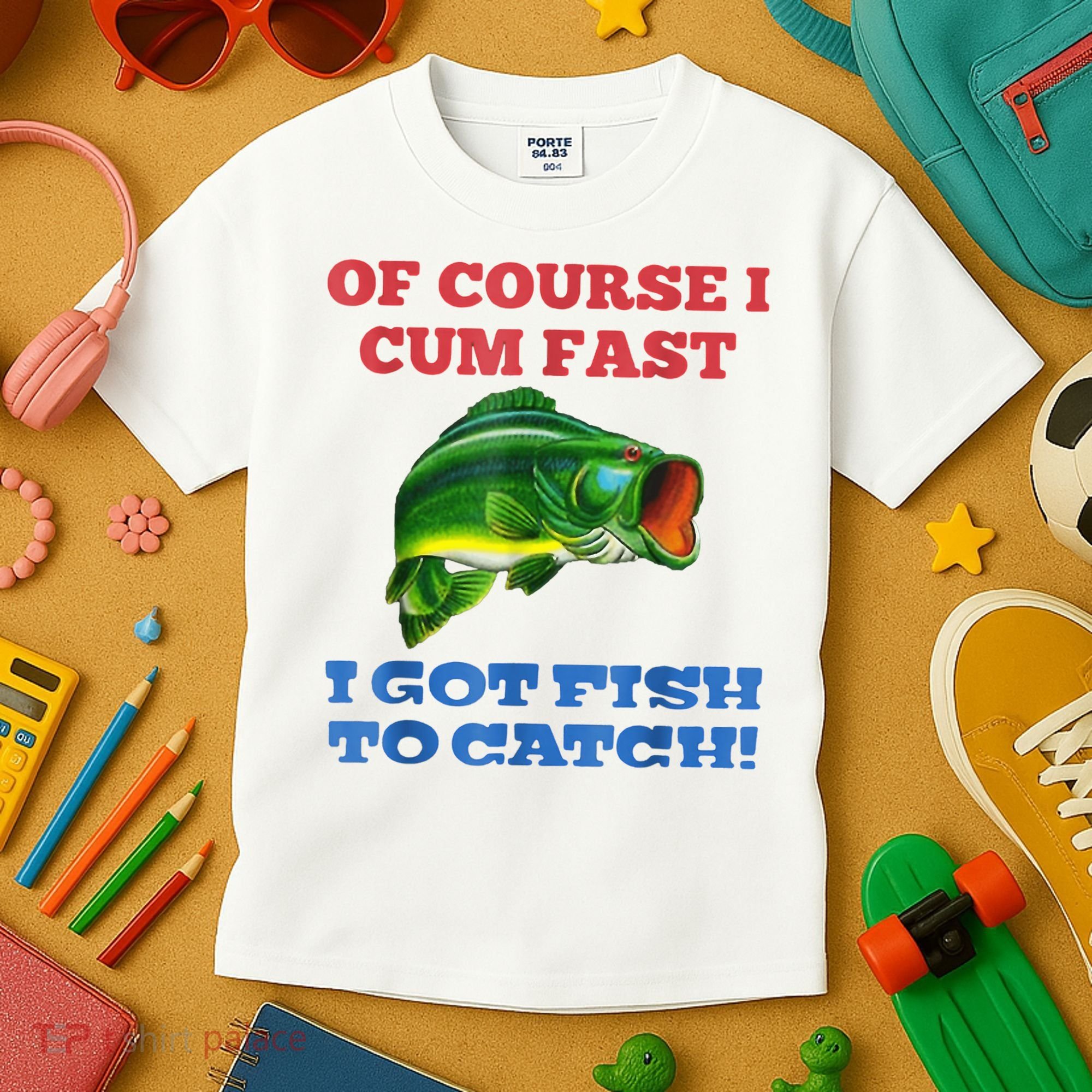 Of Course I Cum Fast I Got Fish To Catch Kids T-Shirt