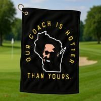 Our Coach Is Hotter Than Yours Golf Towel thumb 1