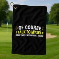 Of Course I Talk To Myself Sometimes I Need Expert Advice Golf Towel thumb 1