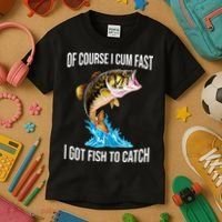 Of Course I Cum Fast I Got Fish To Catch Kids T-Shirt thumb 3