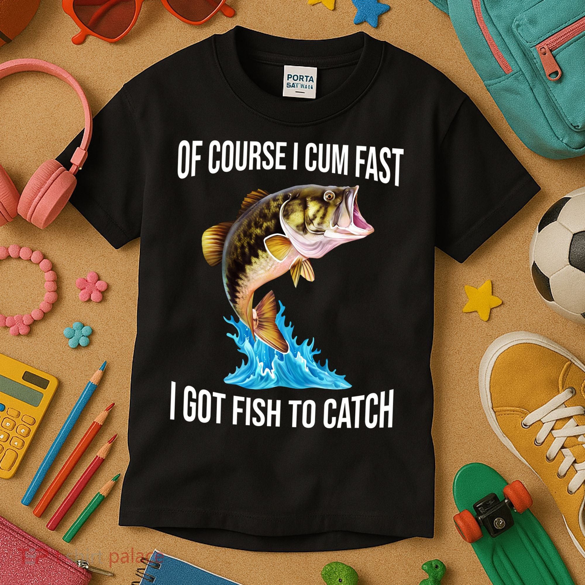 Of Course I Cum Fast I Got Fish To Catch Kids T-Shirt