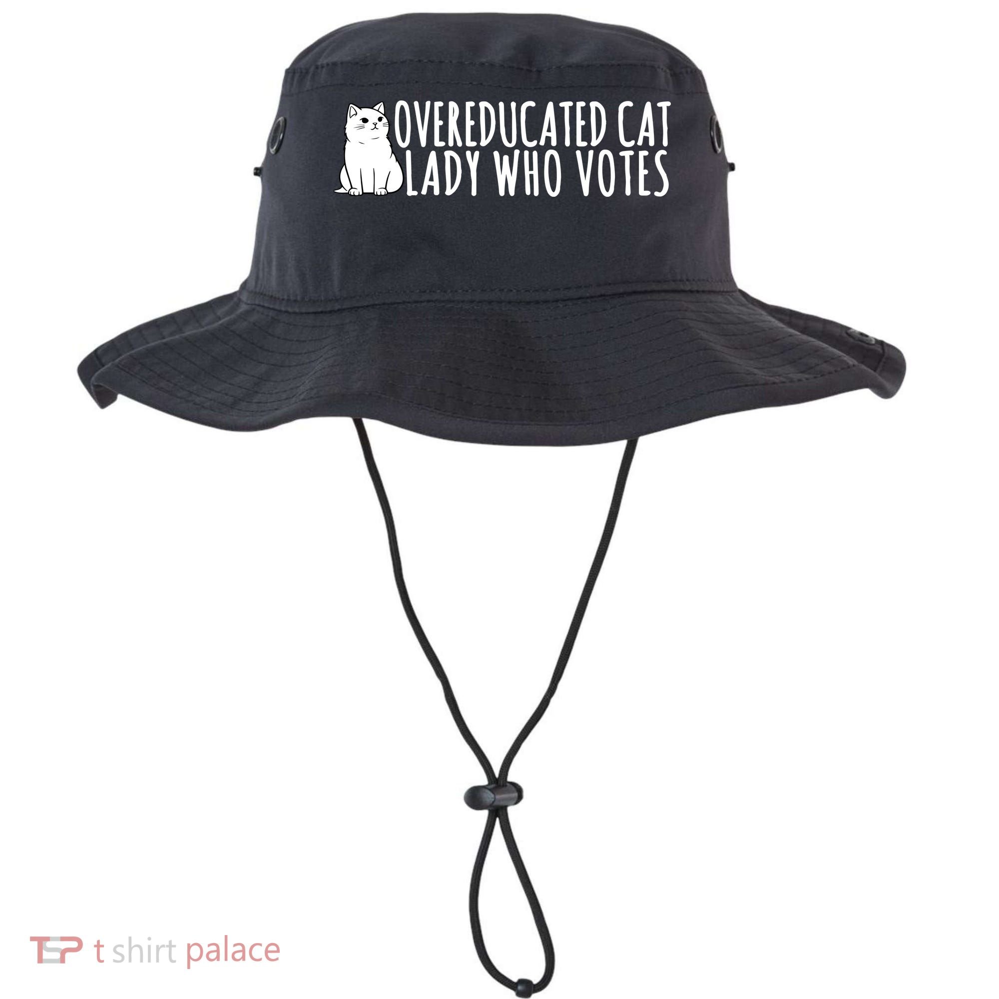 Overeducated Cat Lady Who Votes Kamala Harris 2024 Bucket Hat