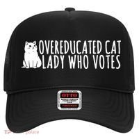 Overeducated Cat Lady Who Votes Kamala Harris 2024 Hat thumb 0