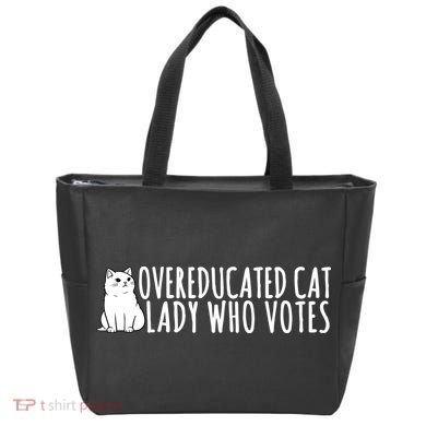 Overeducated Cat Lady Who Votes Kamala Harris 2024 Tote Bag